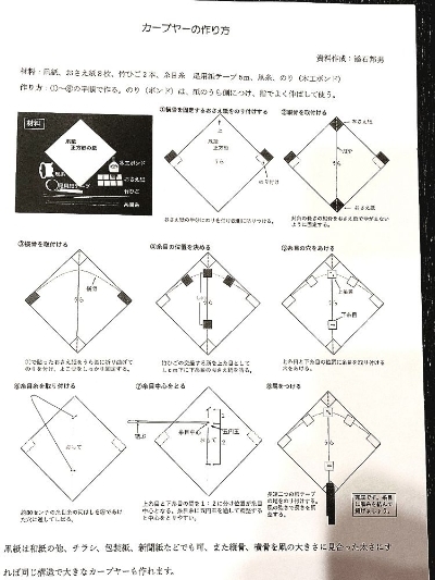 １・２年生と凧つくり