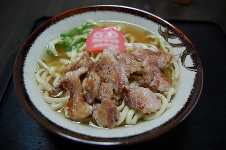 豚トロそば（沖縄そば博物館）
