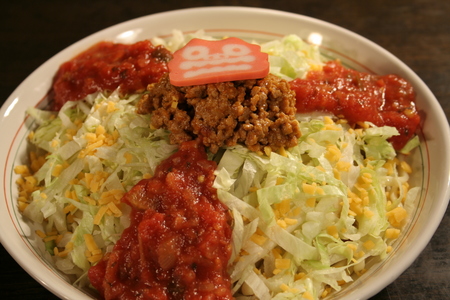 タコスそば（汁なし）　琉球麺屋シーサー
