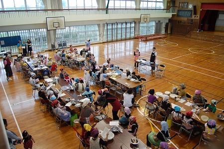 沖縄そば　沖縄そば伝道師　高原小学校　手打ち教室