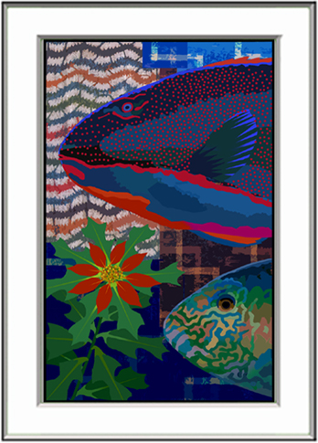 色鮮やかな沖縄の風景画 島の絵ギャラリー 画楽洞へようこそ 南国の魚たち