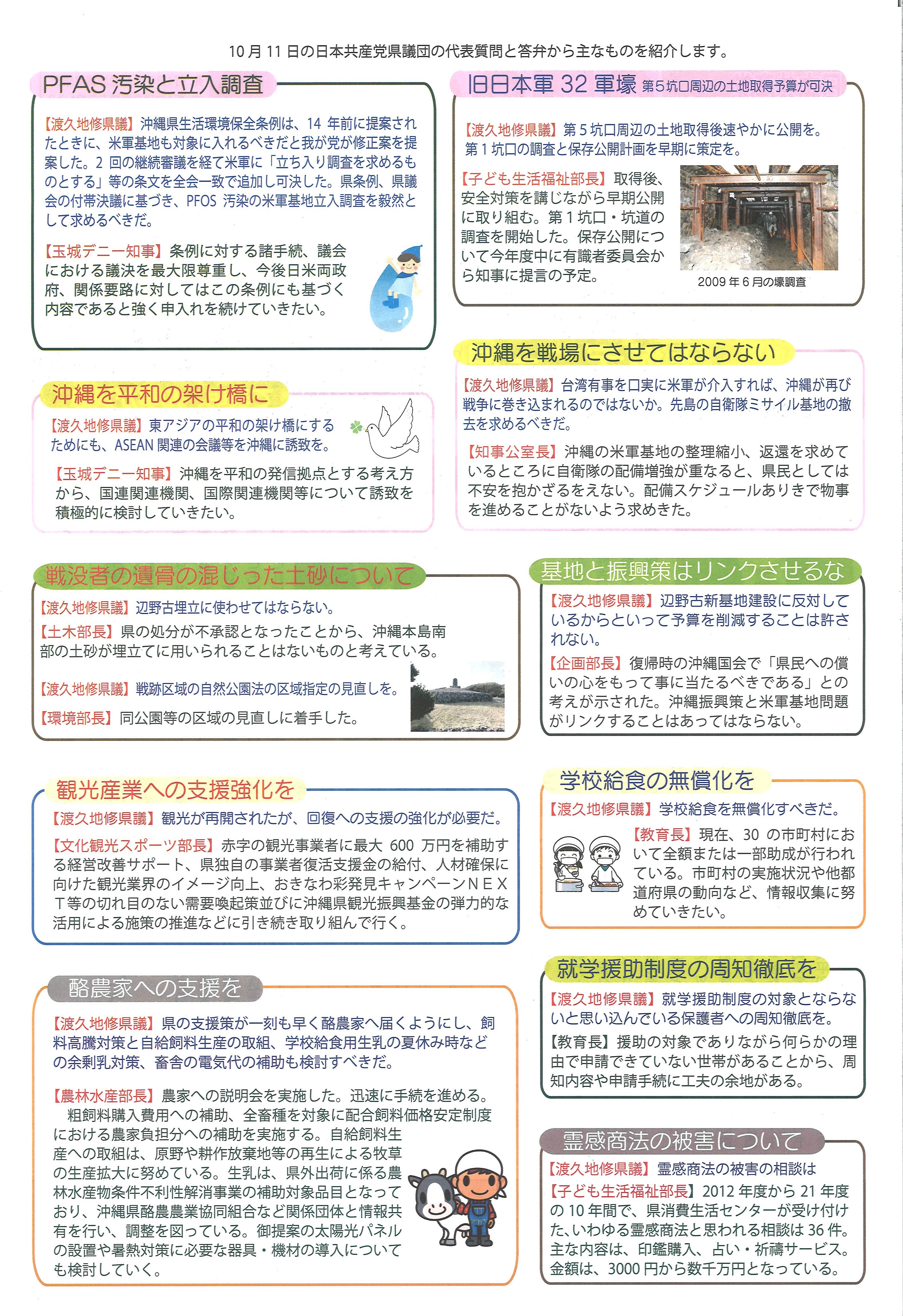 日本共産党沖縄県議団だより　第160号