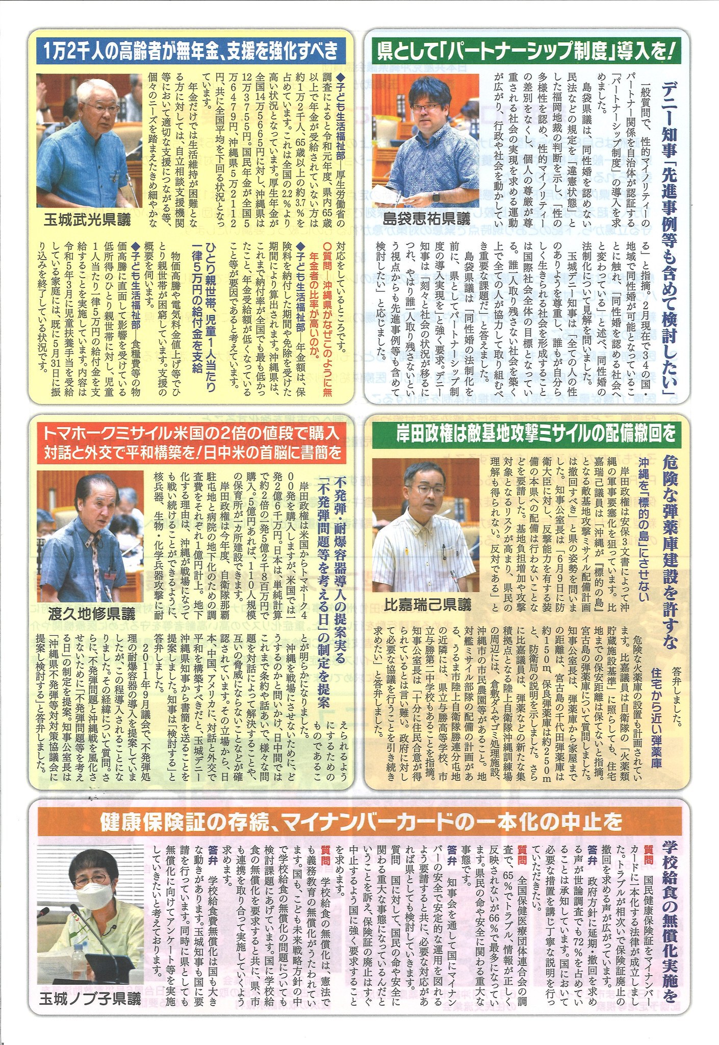 日本共産党　沖縄県議団だより　第163号