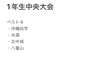 一年生大会ベスト4