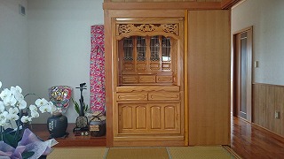 沖縄仏壇内戸3.5尺の仏壇はめ込み工事