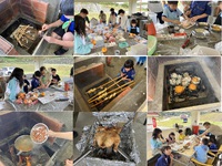 野外料理の指導をしましたGrandpa instructed outdoor cooking