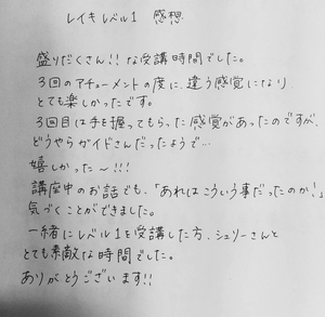 沖縄ヒーリングレイキ講座の感想その2 沖縄ヒーリングレイキ講座の感想その2