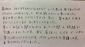 沖縄ヒーリングレイキ講座の感想その2 沖縄ヒーリングレイキ講座の感想その2