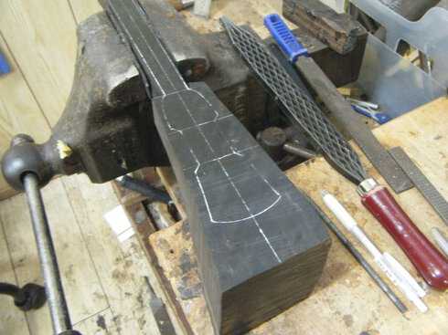 オーダー三線与那城型（上黒檀）制作中！！！