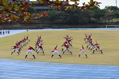 陸上競技場でのトレーニング