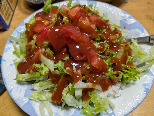 ★休肝日のタコライス(^^♪